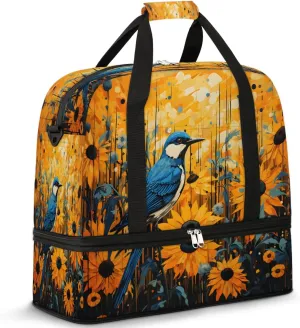 Serene Bird Sanctuary Travel Duffel Bag, Travel Essentials, Gym Bag for Women, Weekender Overnight Bag With Shoes Compartment, Carry On Bags for Airplanes
