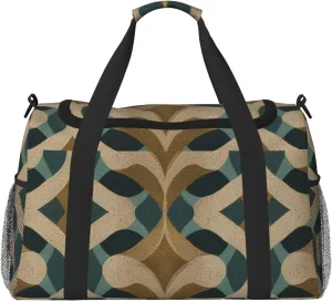 Serpentine Pattern Print Travel Duffel Bag for Men & Women, Foldable Travel Bags and Spacious Weekender Tote Bag for Storage Toiletry Luggage Personal Item