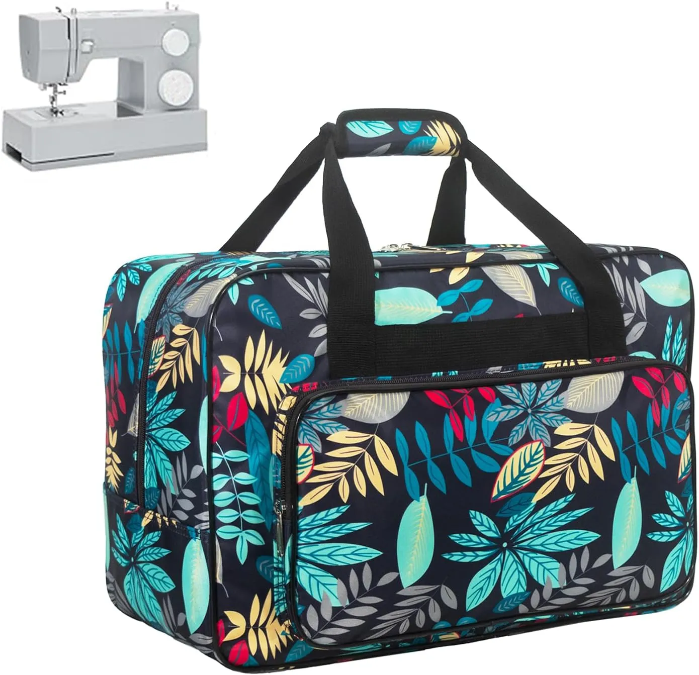 Sewing Machine Carrying Case，Sewing Machine Carrying Case Tote Bag，Universal Tote Storage Bag with Pockets and Handles, Suitable for Most Standard Singer, Janome (Blue)