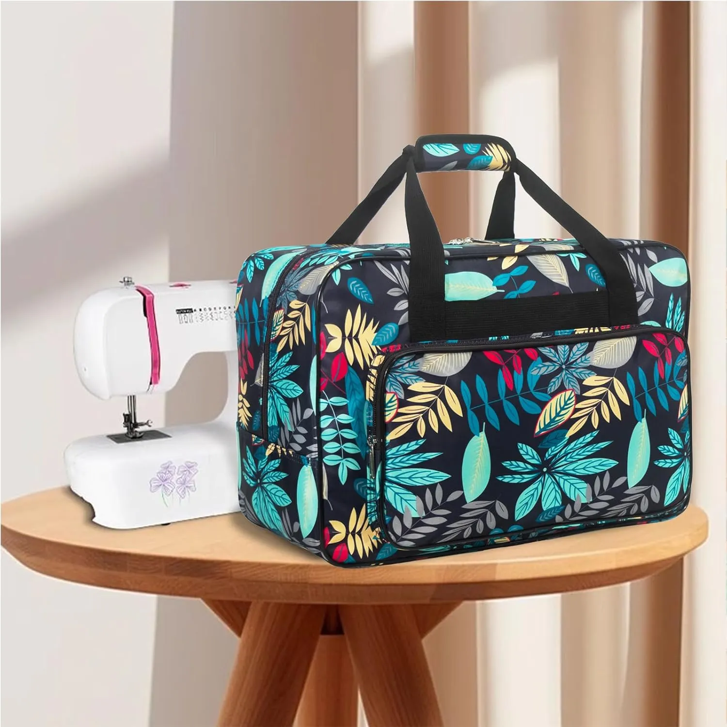 Sewing Machine Carrying Case，Sewing Machine Carrying Case Tote Bag，Universal Tote Storage Bag with Pockets and Handles, Suitable for Most Standard Singer, Janome (Blue)