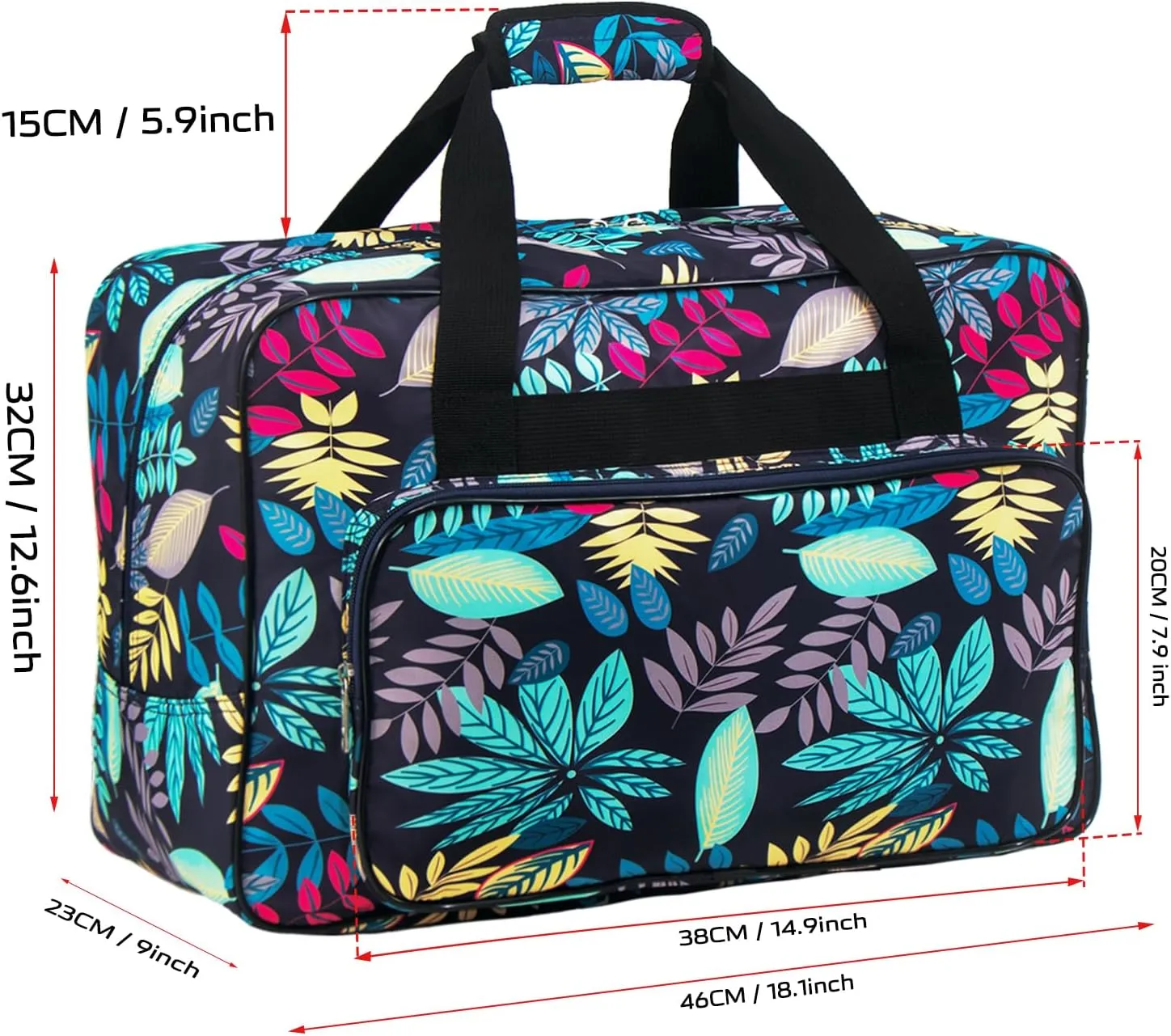 Sewing Machine Carrying Case，Sewing Machine Carrying Case Tote Bag，Universal Tote Storage Bag with Pockets and Handles, Suitable for Most Standard Singer, Janome (Blue)