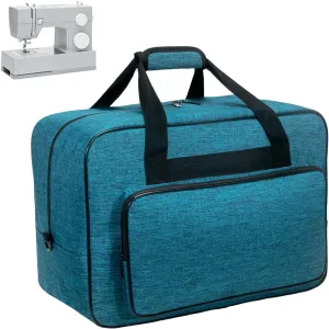 Sewing Machine Carrying Case，Sewing Machine Carrying Case Tote Bag，Universal Tote Storage Bag with Pockets and Handles, Suitable for Most Standard Singer (PEACOCK BLUE)