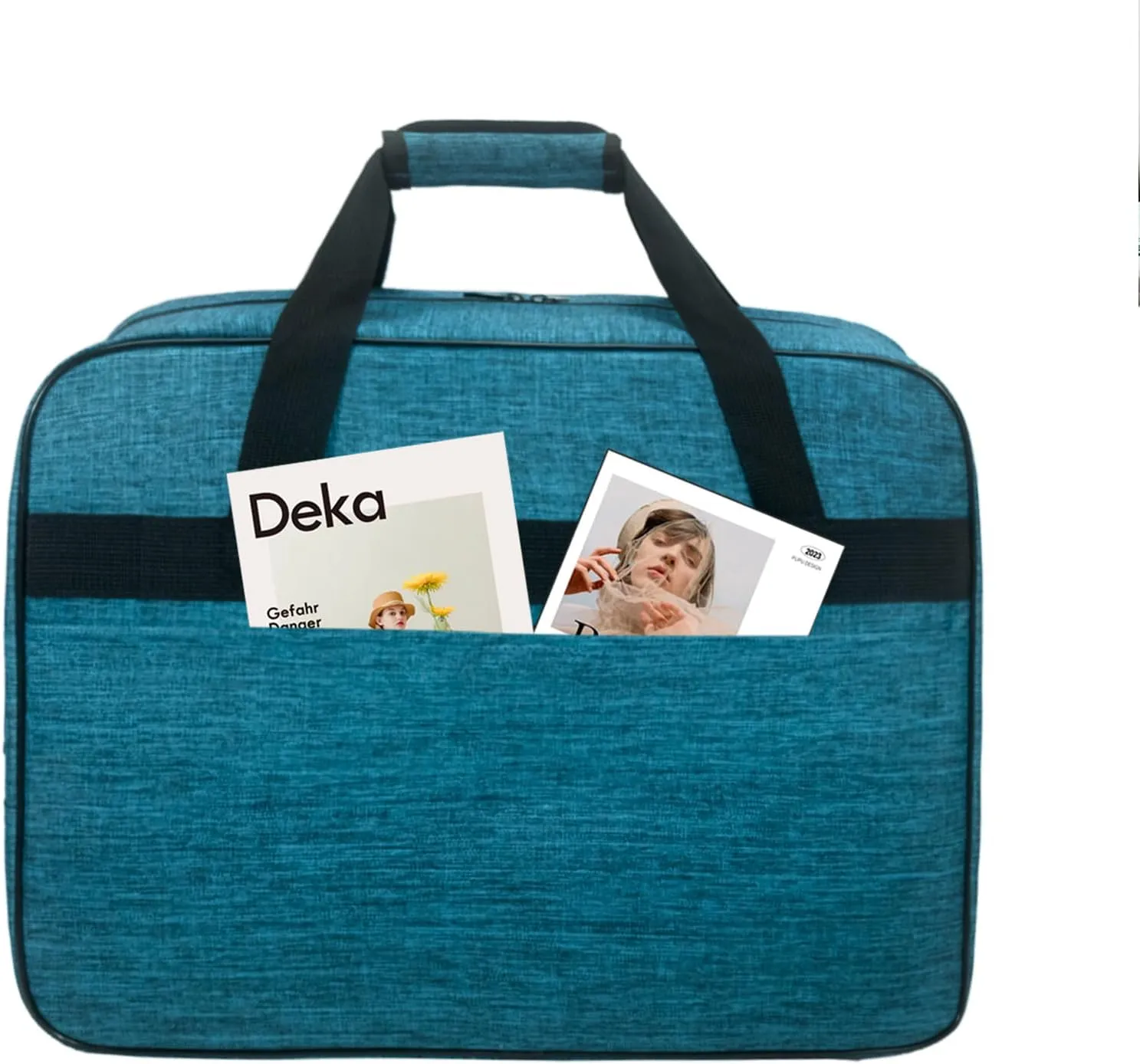 Sewing Machine Carrying Case，Sewing Machine Carrying Case Tote Bag，Universal Tote Storage Bag with Pockets and Handles, Suitable for Most Standard Singer (PEACOCK BLUE)