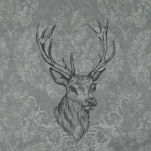 Sheeting Printed Stag Grey 240cm