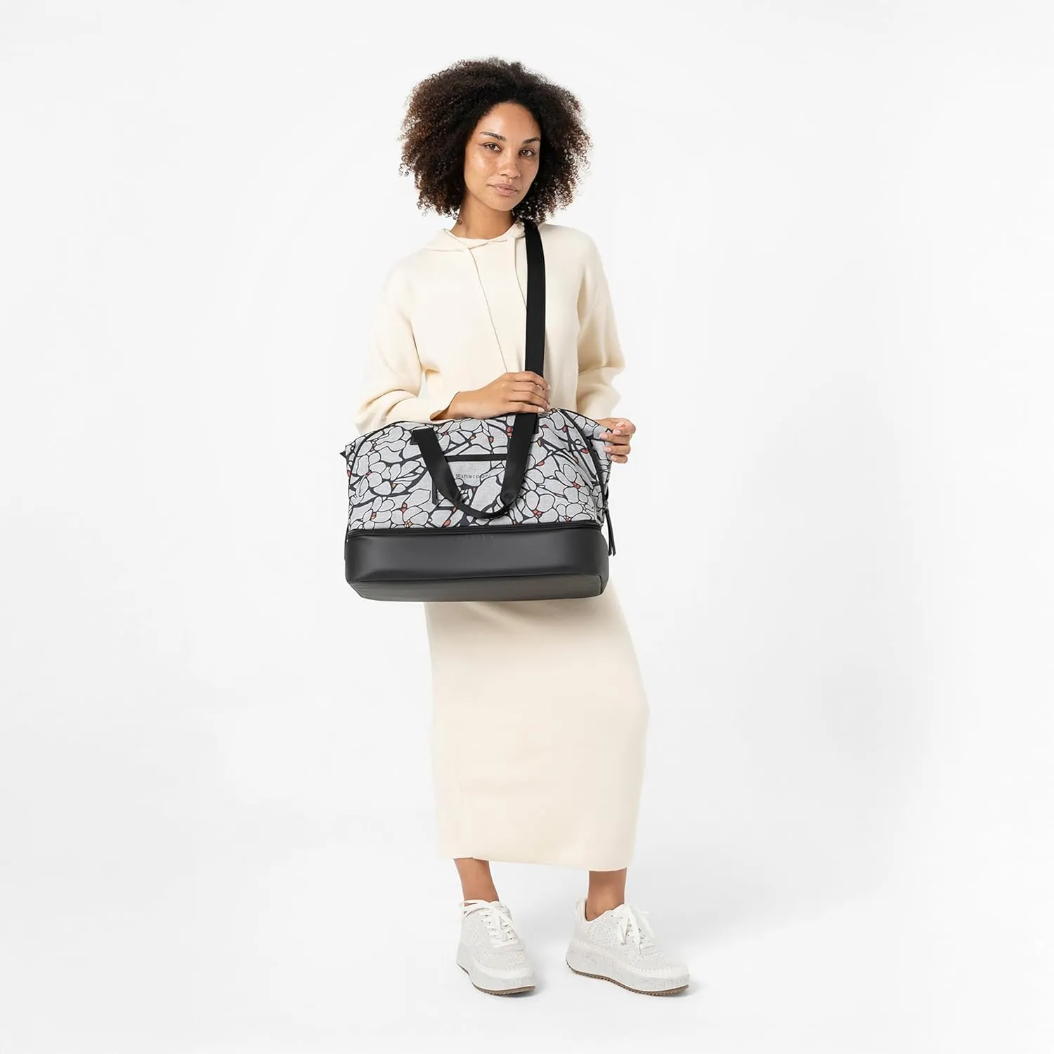 Sherpani Boston, Anti-Theft Weekender Bags,Travel Duffel Bag for Women, Carry On Tote Bag with Removable Shoe Bottom Compartment, Metal Hardware