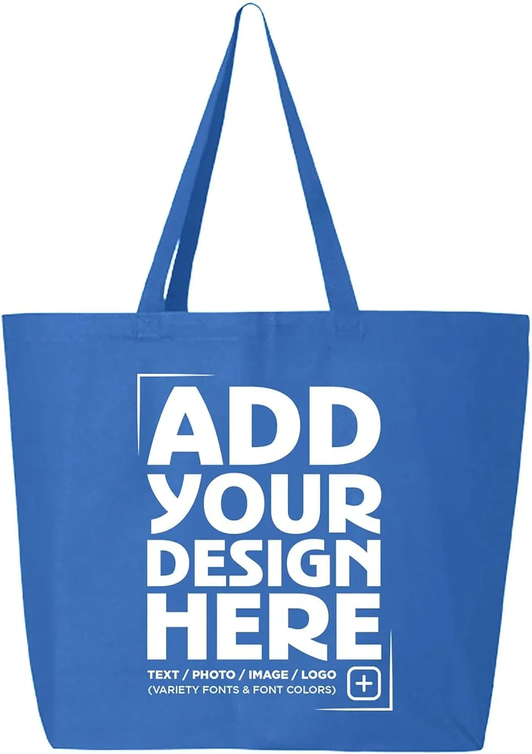 shop4ever Personalized Custom Design Your Own Jumbo Heavy Canvas Tote Reusable Shopping Bag