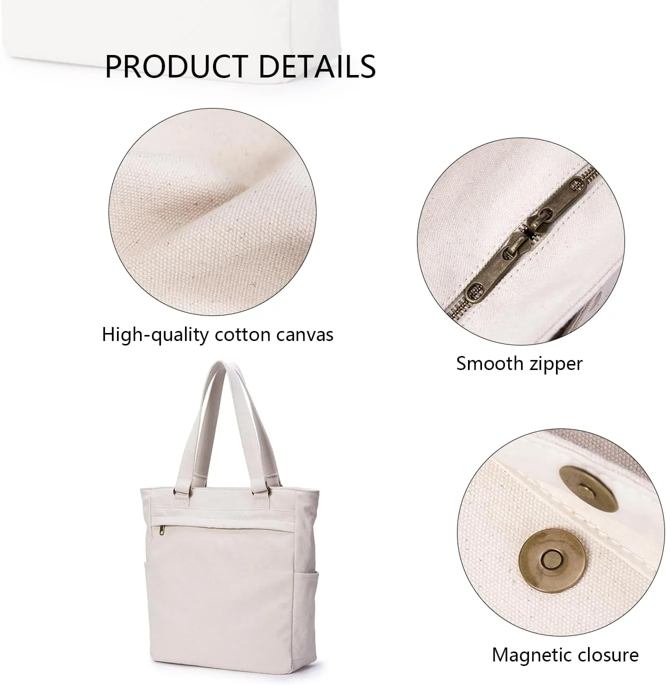 Shoulder Bag - Zip Top Tote Bag, Strong Water Resistance - Nylon Tote Bags for Women - Lightweight and Durable…