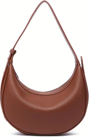 Shoulder Purses for Women Leather Crescent Handbag Mini Clutch Purse with Adjustable Strap Zipper Closure