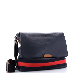Signature Web Messenger Bag Leather Large