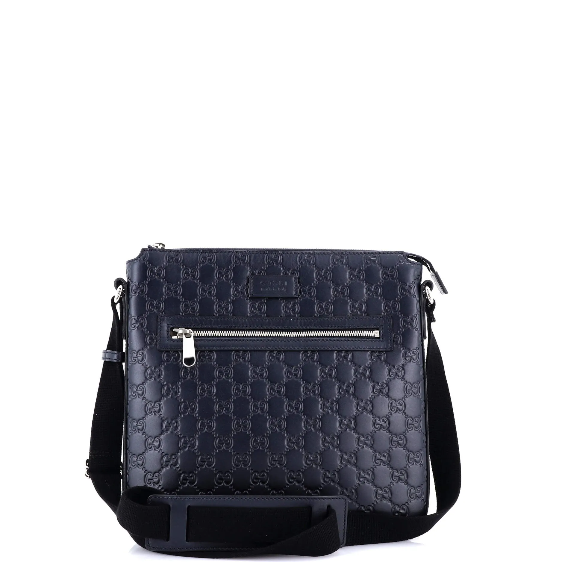 Signature Zip Messenger Bag Guccissima Leather Medium
