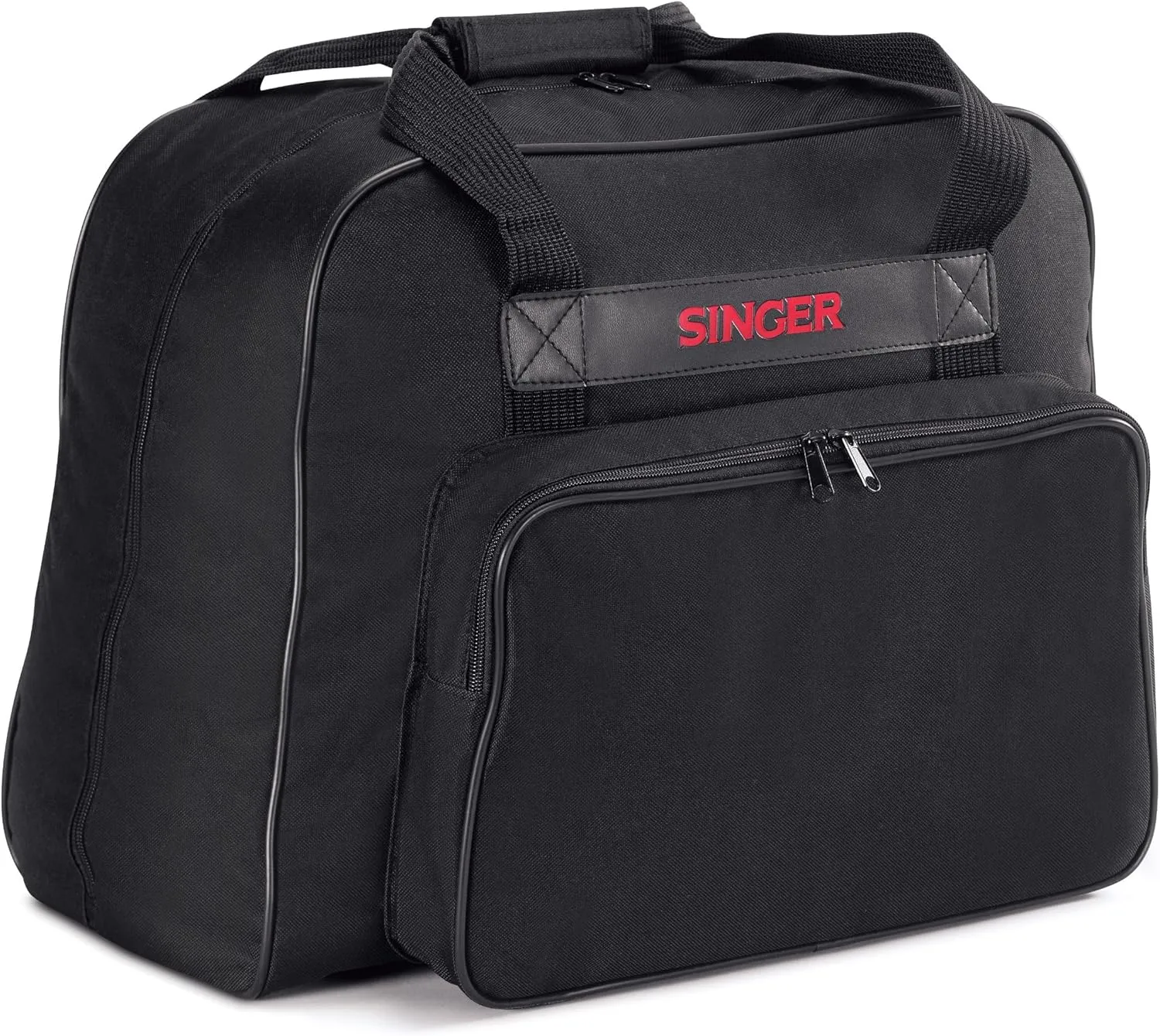 SINGER | Machine Carrying Case, Black, Spacious Case Fits Most Standard Sewing Machines and Sergers, Fully-Padded Interior, Durable Canvas Exterior, Easy Zip, Large Front Pocket, Easy Transport