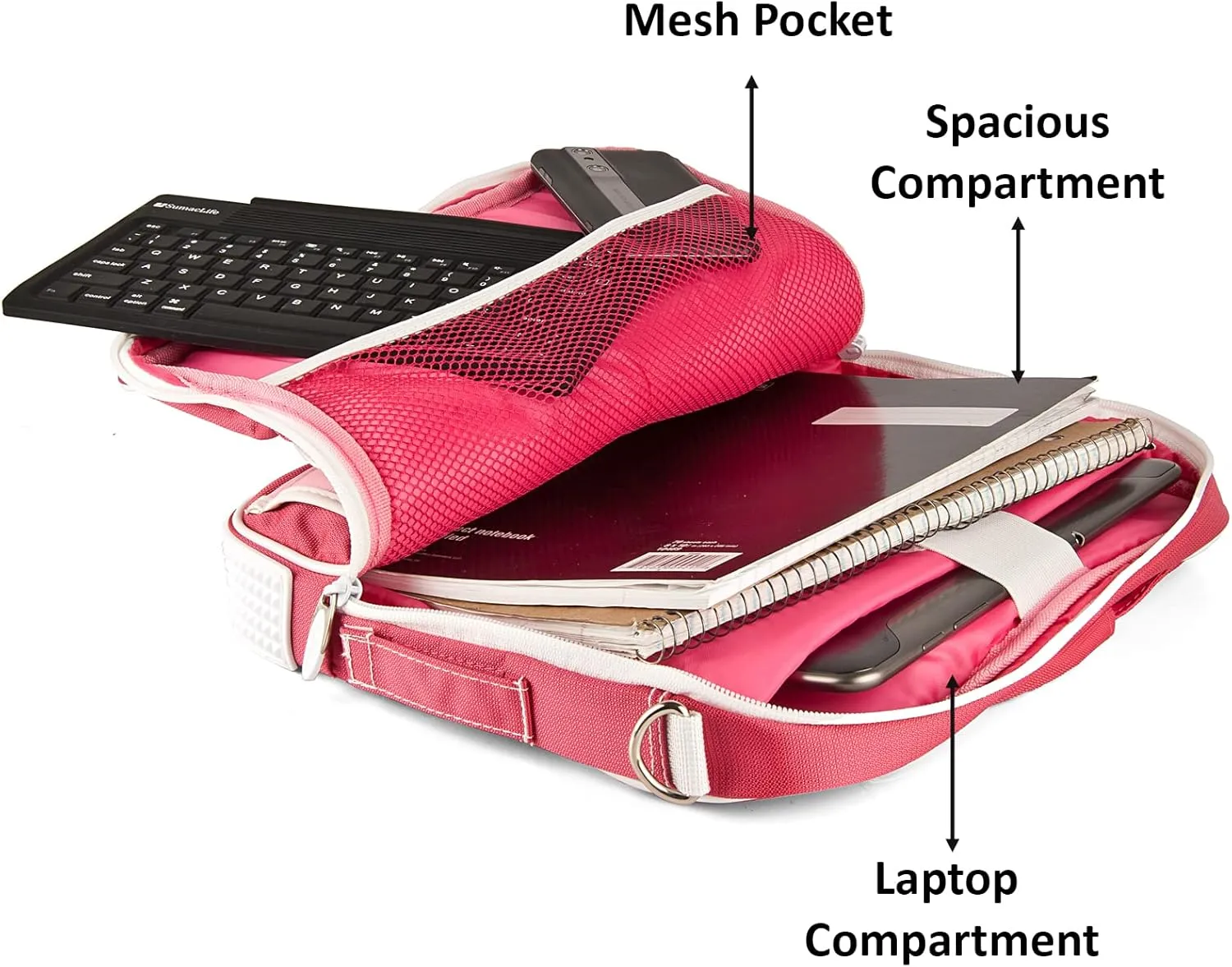 Sleek and Durable Laptop Carry Case -Versatile Office and Travel Messenger Bag with Secure Pockets,Up to 12-inch Laptop Space
