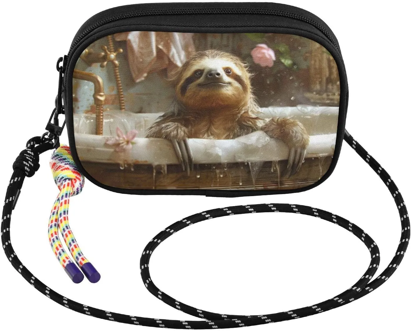 Sloth Bathtub Water Crossbody Bag for Women Cell Phone Purses Women's Small Shoulder Handbags Wallet Purse with Strap