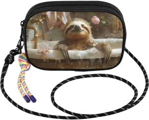 Sloth Bathtub Water Crossbody Bag for Women Cell Phone Purses Women's Small Shoulder Handbags Wallet Purse with Strap