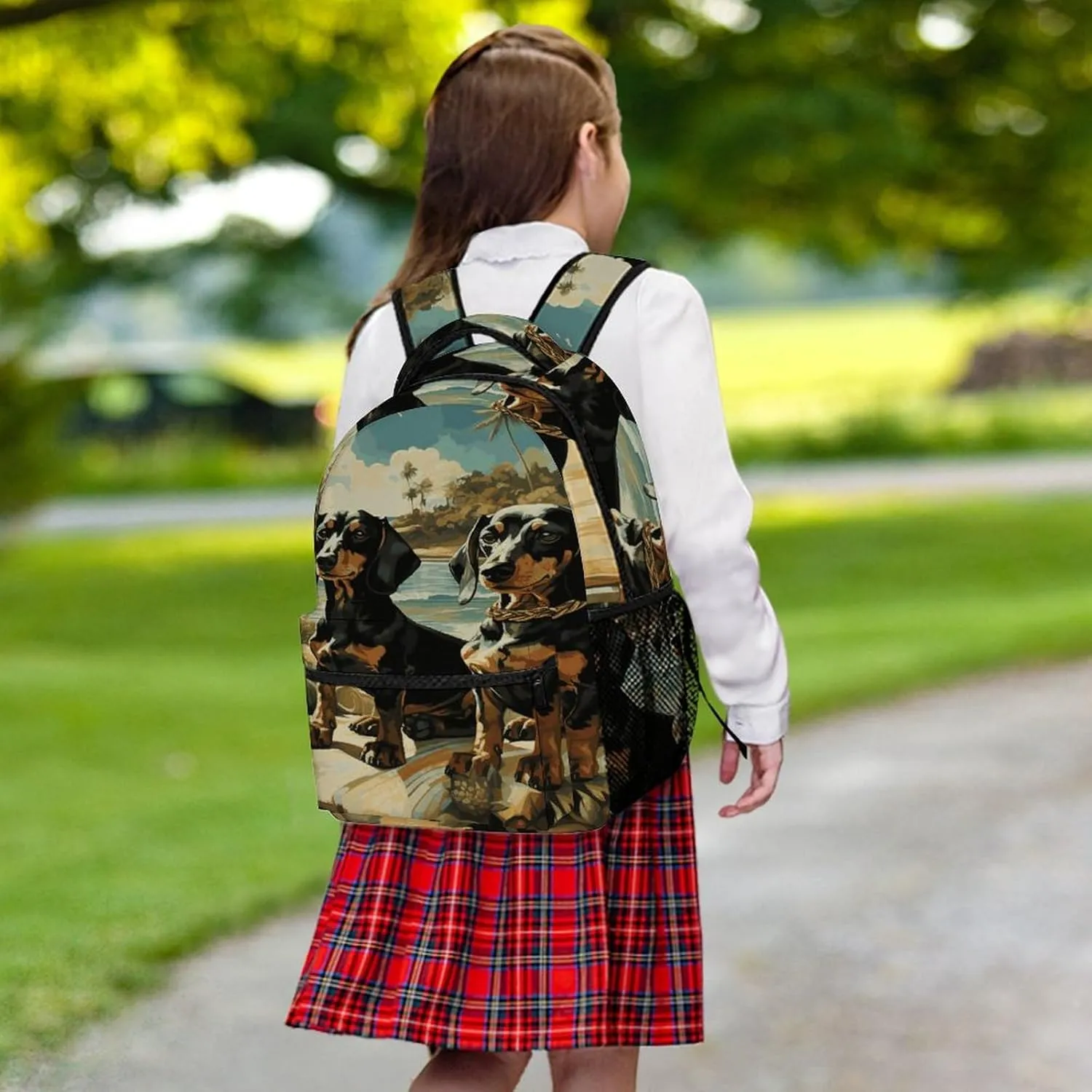 Small Backpacks Personalized Dachshund Dog Bento Printing Travel Bag Lightweight Travel Backpack For Women Men