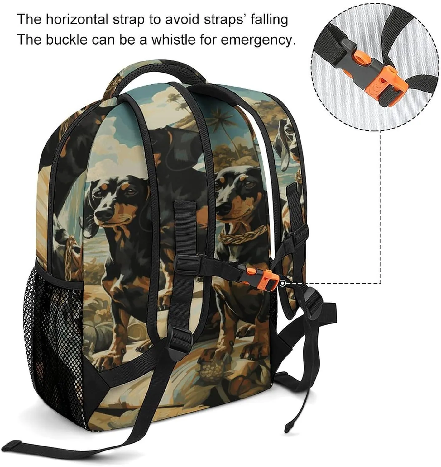 Small Backpacks Personalized Dachshund Dog Bento Printing Travel Bag Lightweight Travel Backpack For Women Men
