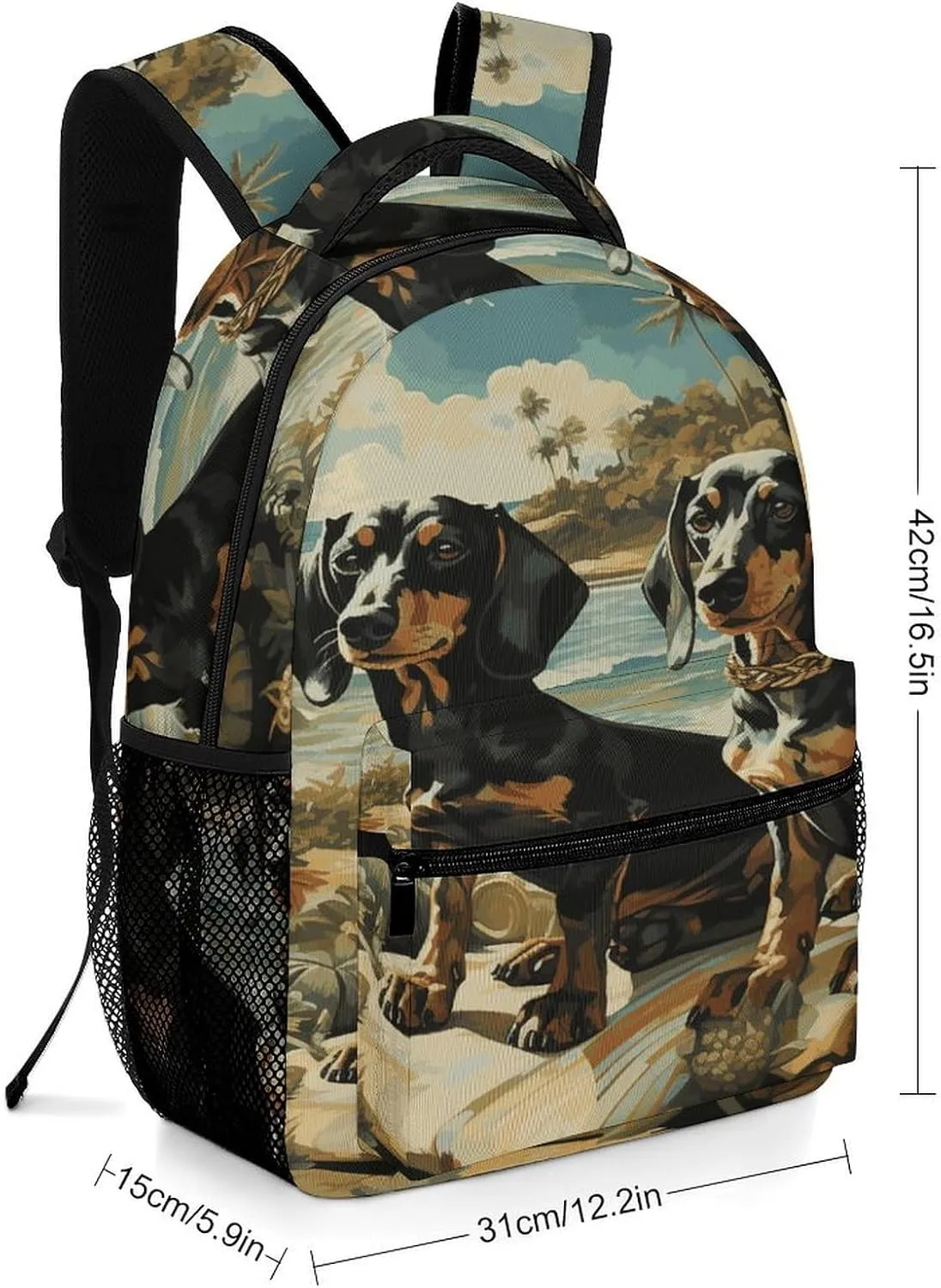 Small Backpacks Personalized Dachshund Dog Bento Printing Travel Bag Lightweight Travel Backpack For Women Men