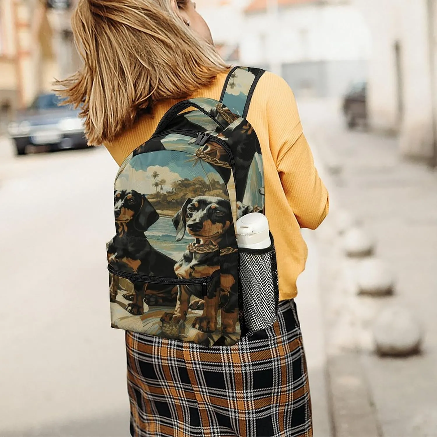 Small Backpacks Personalized Dachshund Dog Bento Printing Travel Bag Lightweight Travel Backpack For Women Men
