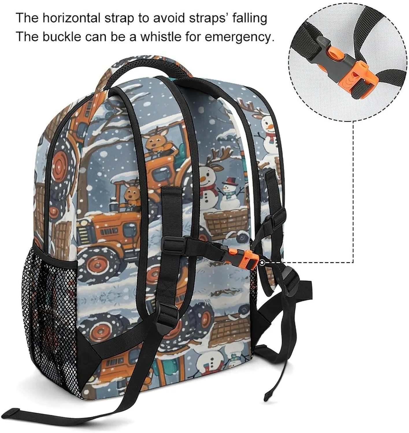 Small Backpacks Personalized Elk Version Snowman Printing Travel Bag Lightweight Travel Backpack For Women Men