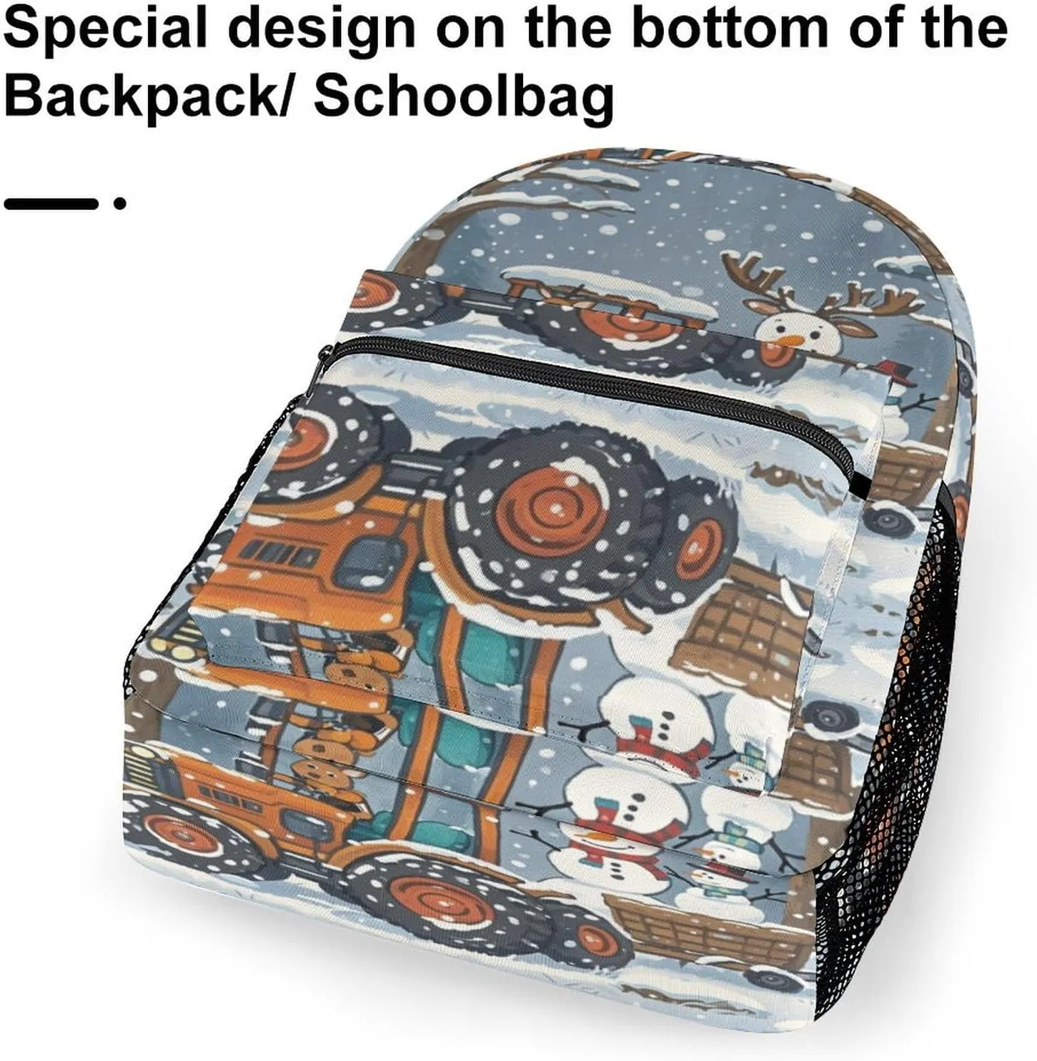 Small Backpacks Personalized Elk Version Snowman Printing Travel Bag Lightweight Travel Backpack For Women Men