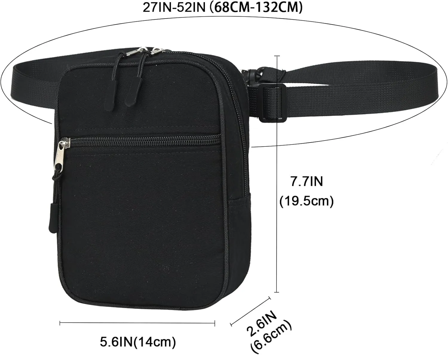 Small Crossbody Bag Waterproof Purse with 2-Way Zips and 2 Straps for Women Men Travel,Multi Position Cross Body Bag(Dark Blue)