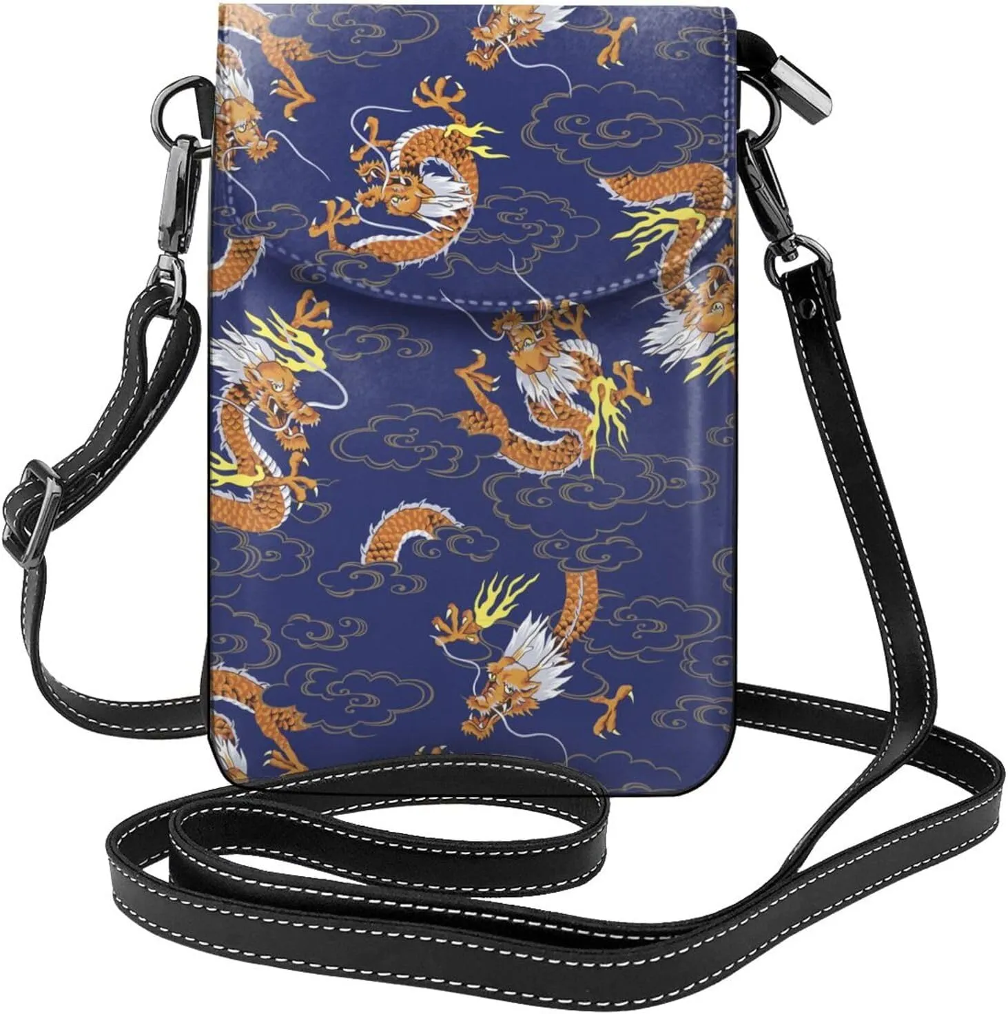 Small Crossbody Bags for Women Dragon Legend Travel Cell Phone Pouch Cross Body PU Leather Phone Purse Lightweight Wallet Purses with Credit Card Slots and Adjustable Shoulder Strap