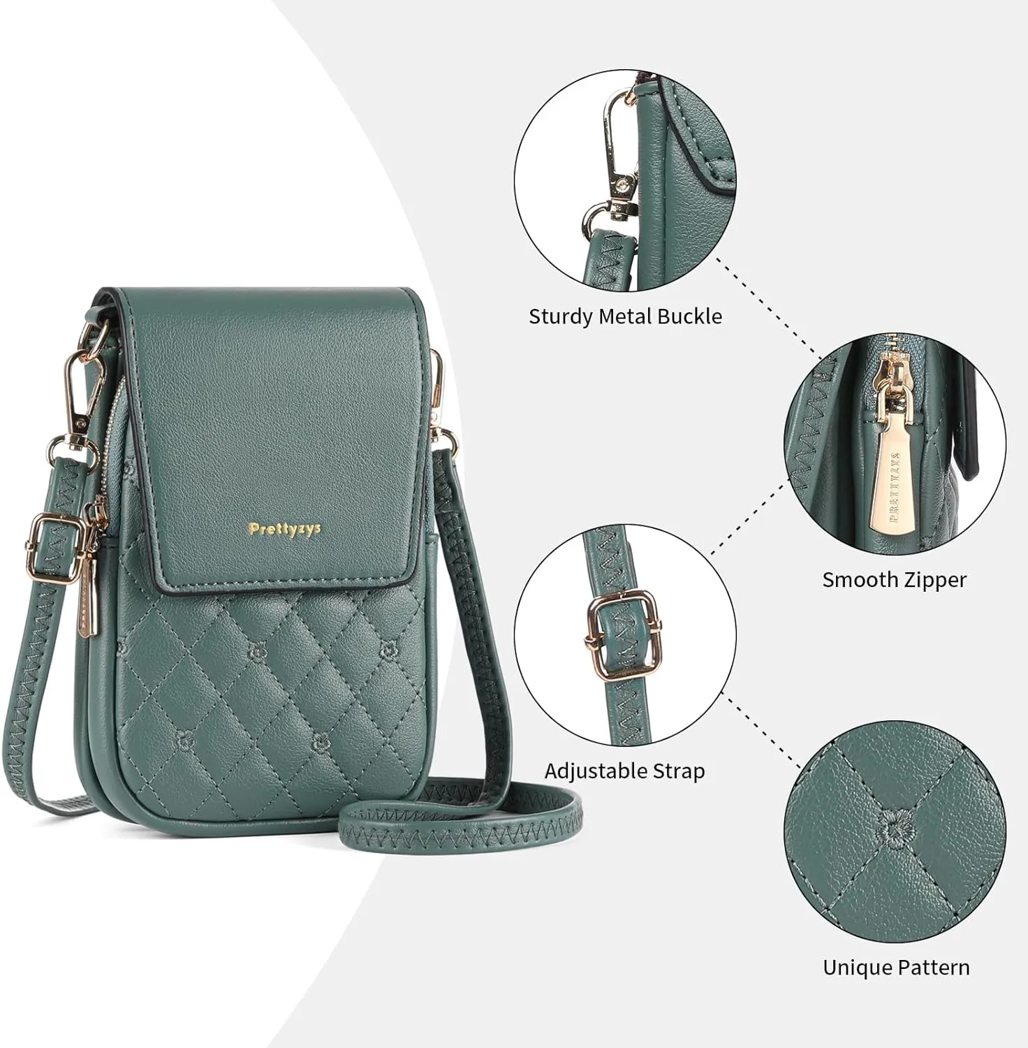 Small Crossbody Bags for Women Leather cell Phone Bag Wallet Purse with Credit Card Slots Adjustable Strap