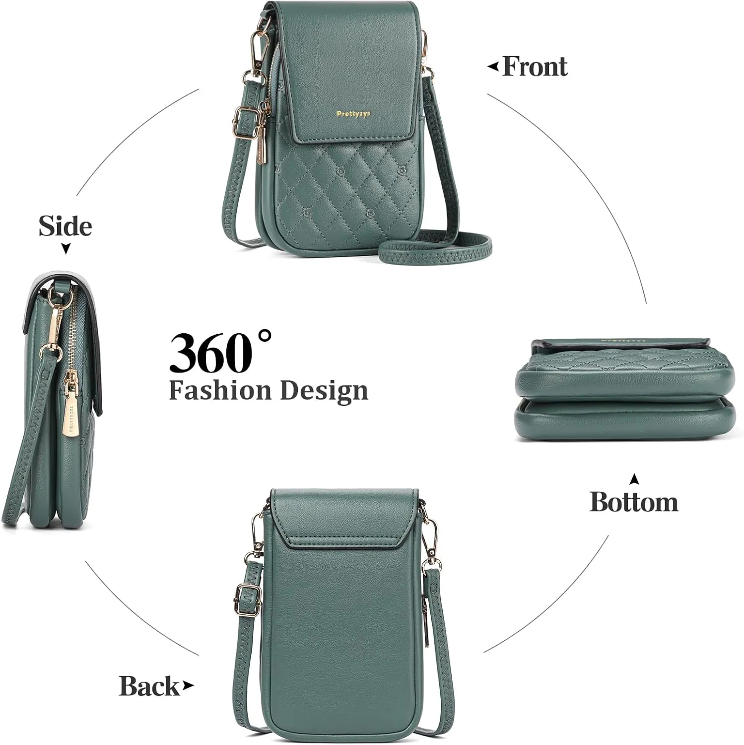 Small Crossbody Bags for Women Leather cell Phone Bag Wallet Purse with Credit Card Slots Adjustable Strap