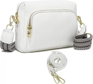 Small Crossbody Purses for Women, Vegan Leather Travel Crossbody Bags, Shoulder Handbags with Guitar Strap and Leather Strap