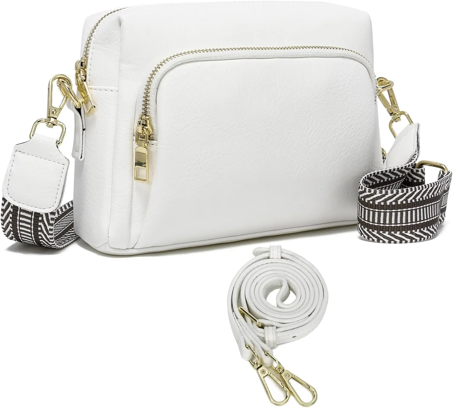 Small Crossbody Purses for Women, Vegan Leather Travel Crossbody Bags, Shoulder Handbags with Guitar Strap and Leather Strap