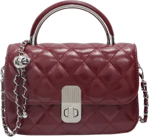 Small Quilted Crossbody Bags for Women Purse for Women with Trendy Shoulder Purses Black Handbag