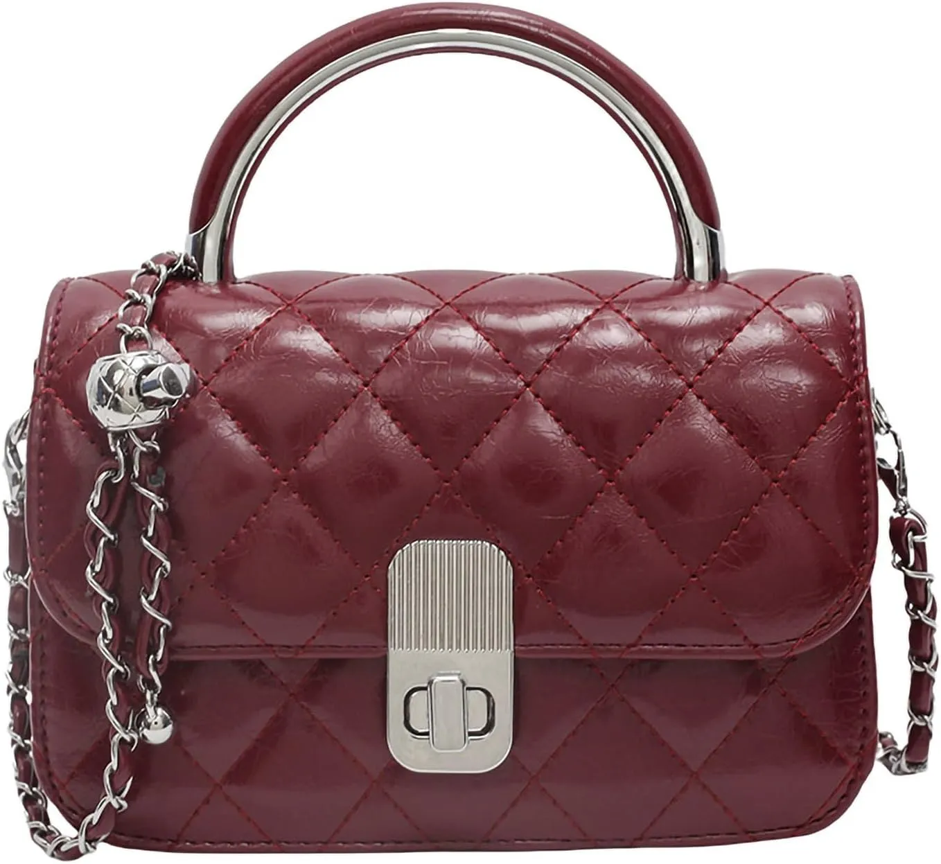 Small Quilted Crossbody Bags for Women Purse for Women with Trendy Shoulder Purses Black Handbag