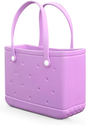Small Rubber Tote Bag Waterproof Beach Bag Durable Small Rubber Beach Tote Open Handbag for Woman