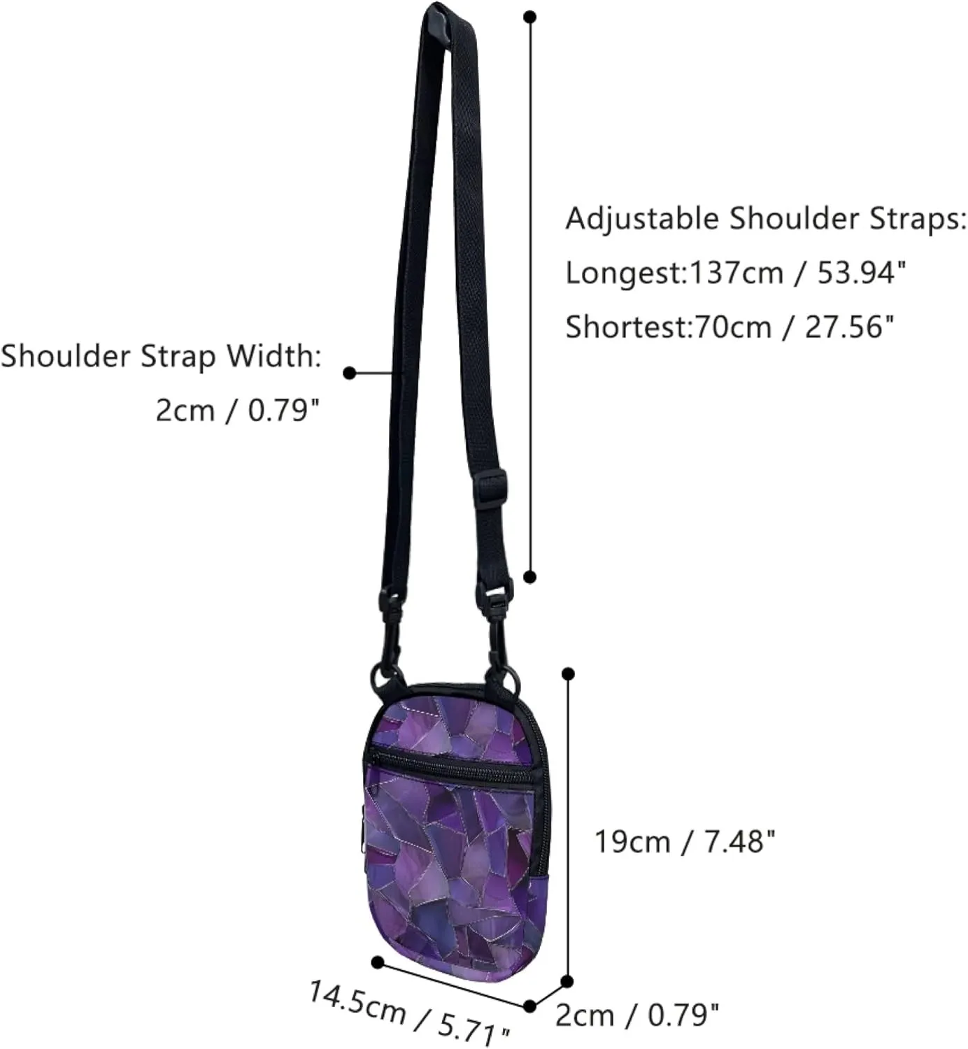Small Shoulder Messenger Bags for Women Travel Crossbody Bag with Zipper Closure Wallet Bag Keys Coin Purse