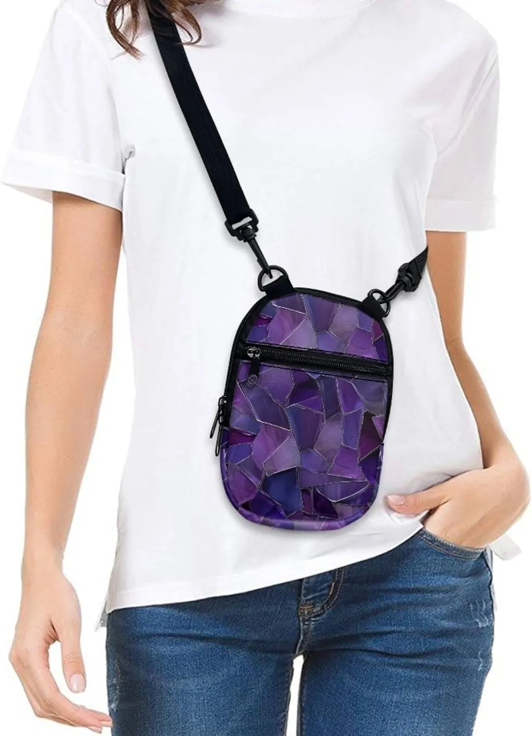 Small Shoulder Messenger Bags for Women Travel Crossbody Bag with Zipper Closure Wallet Bag Keys Coin Purse