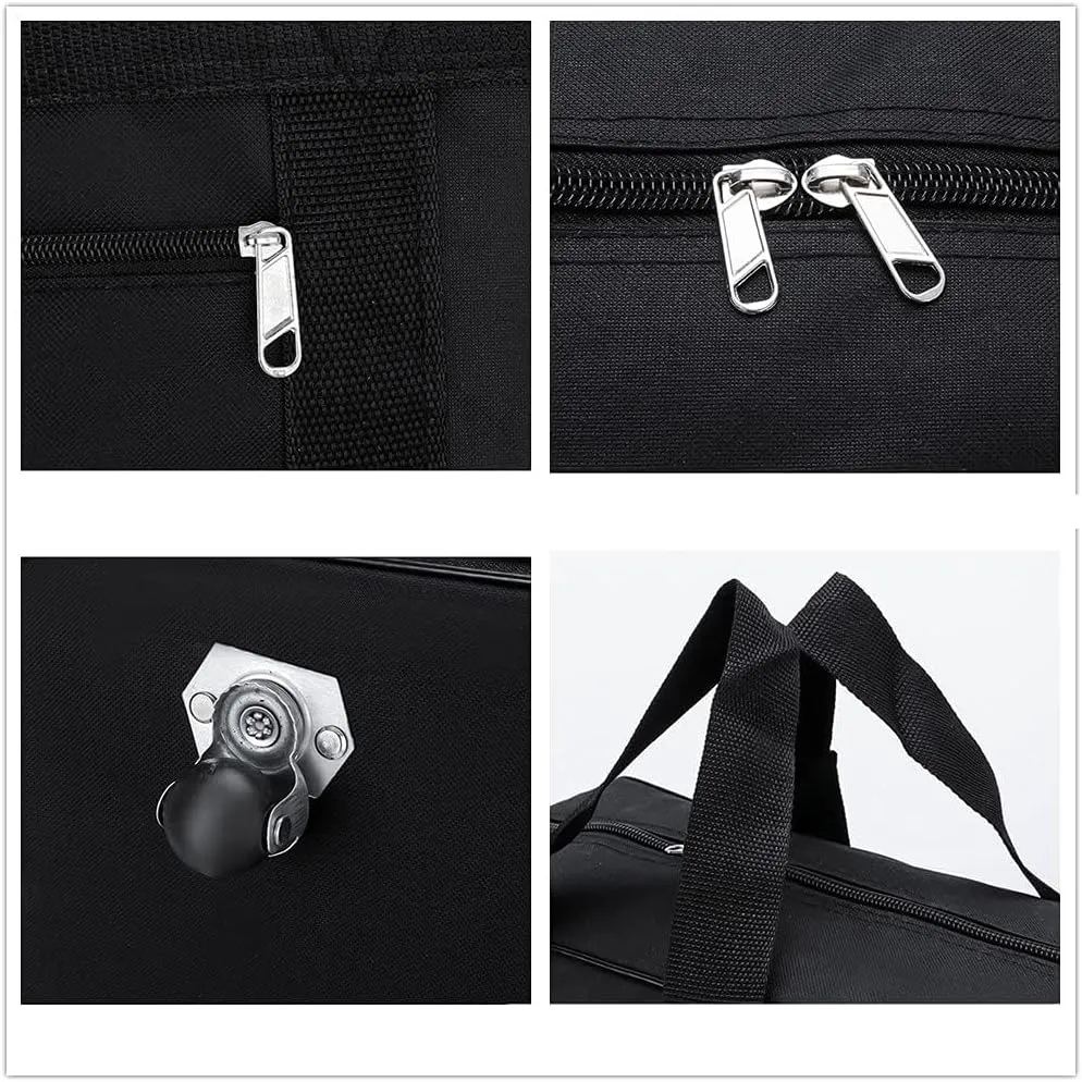 Small Size Expandable Extra Travel Oxford Duffel Bag with Wheels Waterproof Lightweight Traveling Foldable Suitcase Black