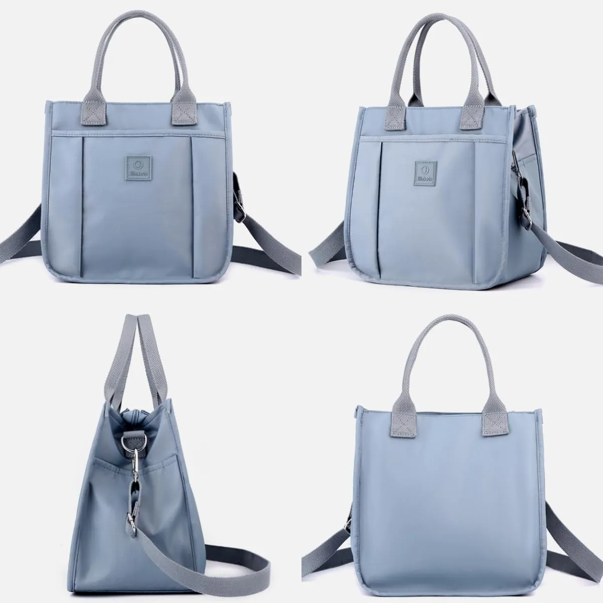 Small Tote Bag with Zipper Tote Bag for Women Nylon Satchel Hobo Bag Messenger Bag
