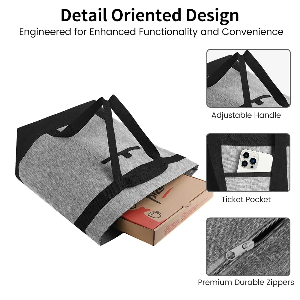 Soft Insulated Cooler Bag for Beach, Travel, Large Reusable Insulated Cooler Tote Bag, Thermal Bag to Keep Foods Frozen, Cold and Hot, Groceries Shopping Bags Leak Proof with Zippered, Grey