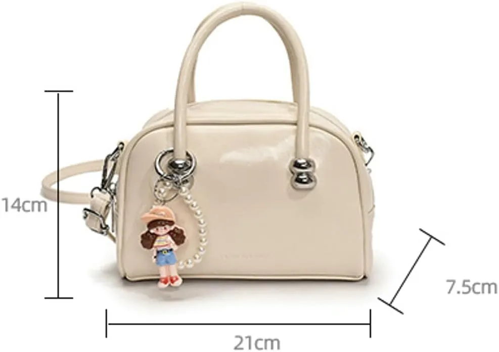 Soft PU Leather Crossbody Handbag for Women Trendy Shoulder Purse Mini Tob handle Bag