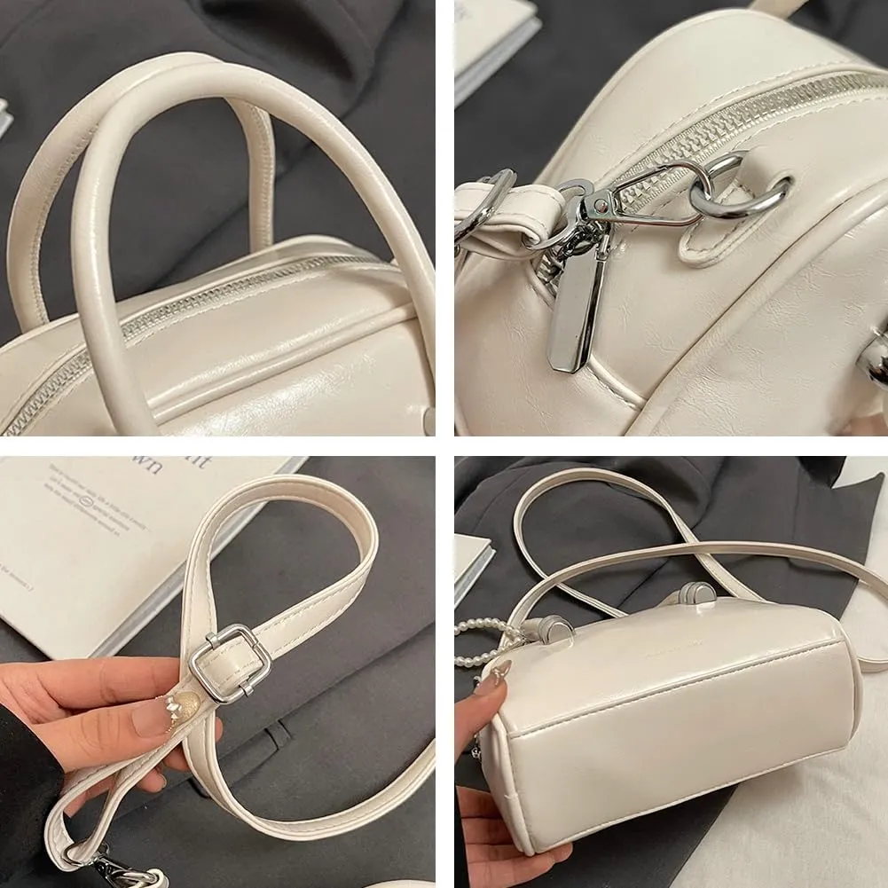 Soft PU Leather Crossbody Handbag for Women Trendy Shoulder Purse Mini Tob handle Bag