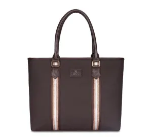 Sophitech Series Faux Leather Laptop Handbag | Compact Design | 14 inch | Coffee Brown