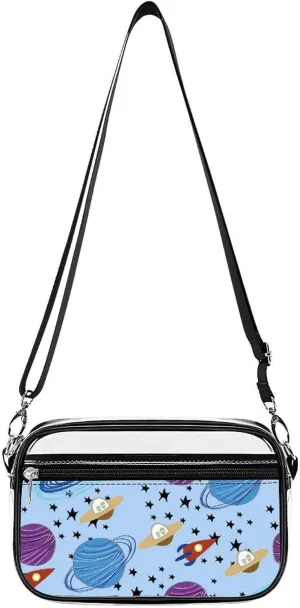 Space Comets Fashion Clear Crossbody Bags Stadium Approved Shoulder Purse for Concerts Sports Events Festival