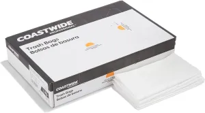 Staples COASTWIDE 40-45 Gallon Industrial Trash Bag, 40" x 46", Low Density, 0.74 mil, White, 100 Bags/Box (CW18192)