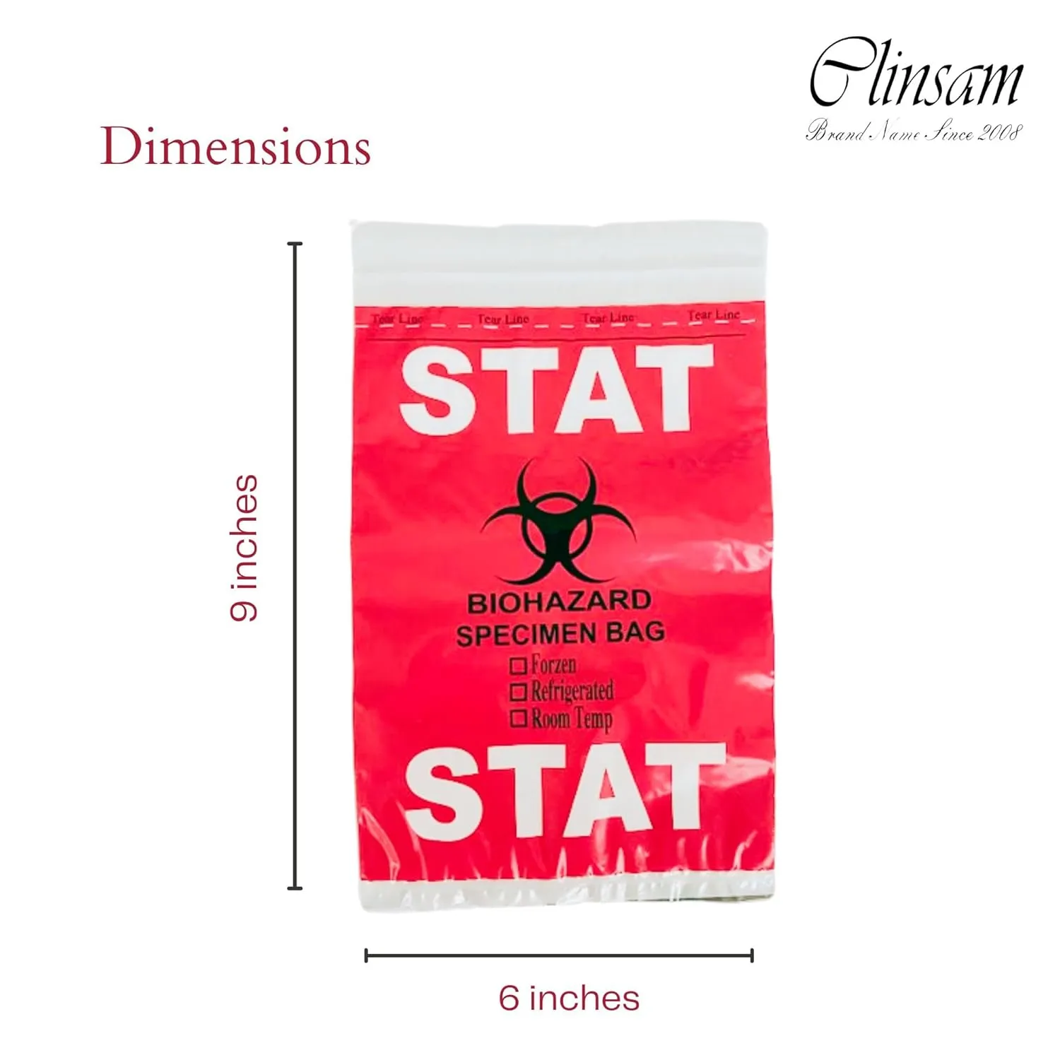 STAT(Anti-Static Biohazard Bags)- 6" X 9" ZIPLOCK Front Pocket- FLIP-Flop Rear Pocket, Laboratory Sample Bag with Biohazard Logo Printing (6" X 9"- 1 Carton (5 boxes-1000 Pcs))