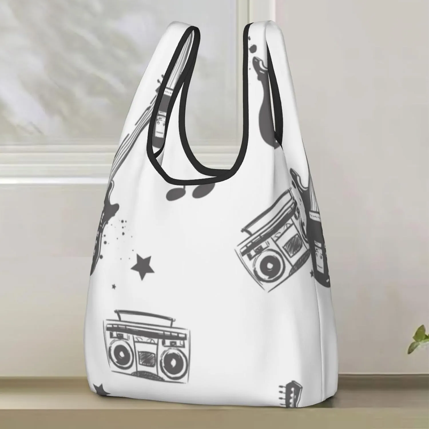 steam engine pulling a train Reusable Shopping Grocery Bags Foldable, Washable Grocery Tote with Pouch