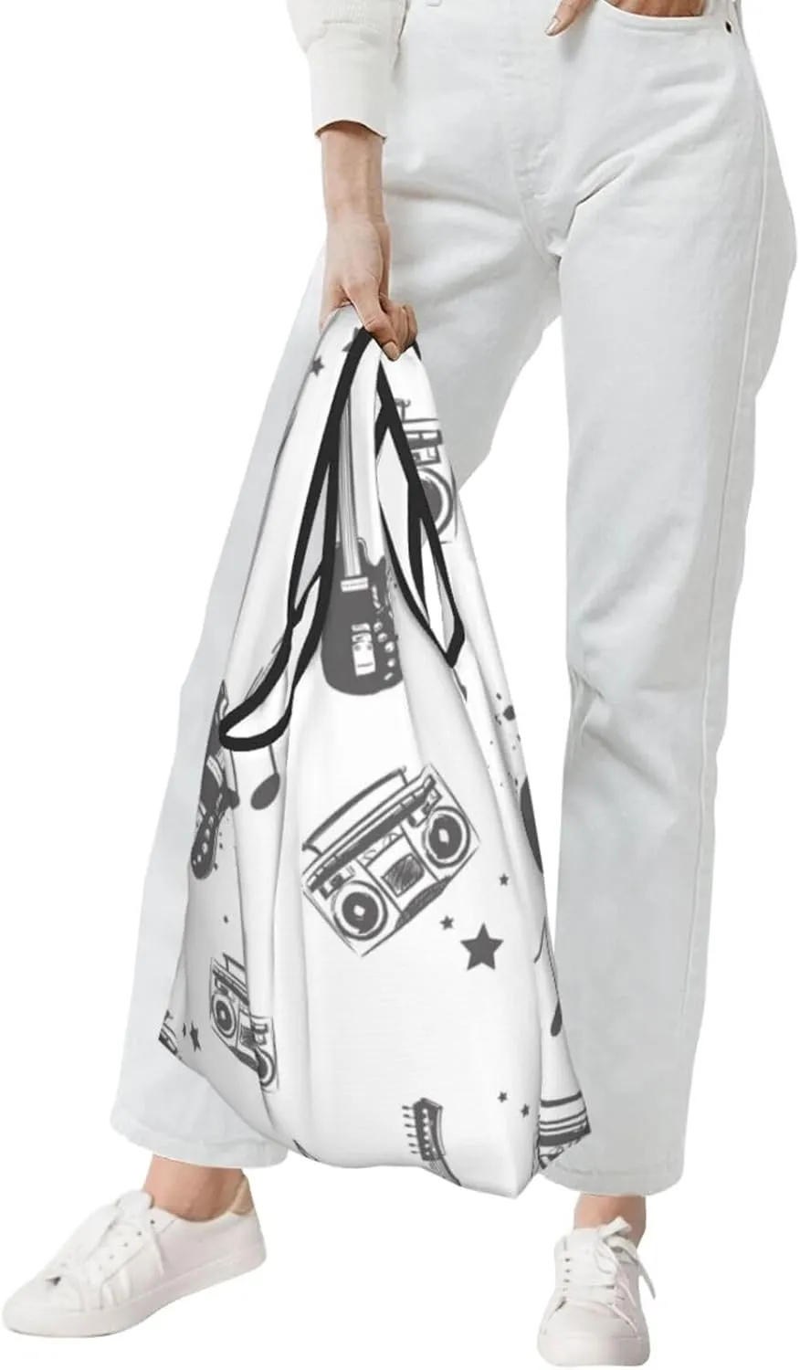 steam engine pulling a train Reusable Shopping Grocery Bags Foldable, Washable Grocery Tote with Pouch