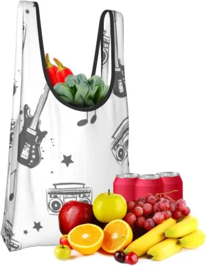 steam engine pulling a train Reusable Shopping Grocery Bags Foldable, Washable Grocery Tote with Pouch