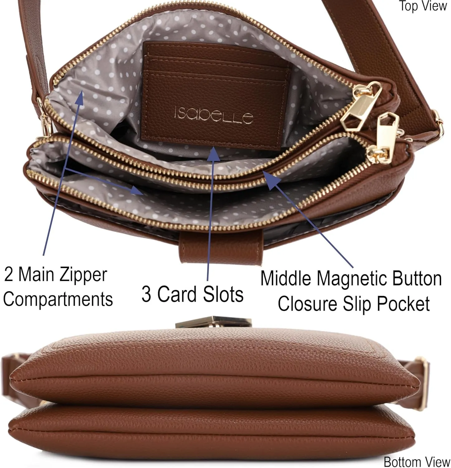 Stylish Multi-Compartment Crossbody Bag – Perfect for Travel, Work, Daily Use, with Adjustable Strap & Secure Storage