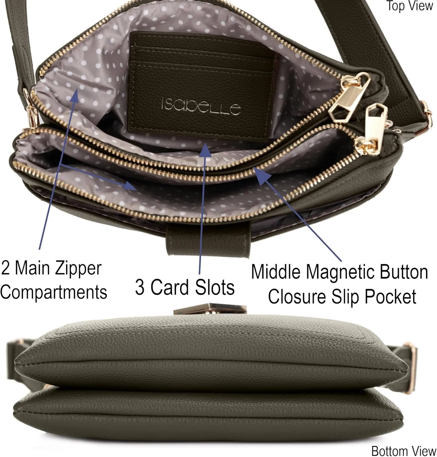 Stylish Multi-Compartment Crossbody Bag – Perfect for Travel, Work, Daily Use, with Adjustable Strap & Secure Storage