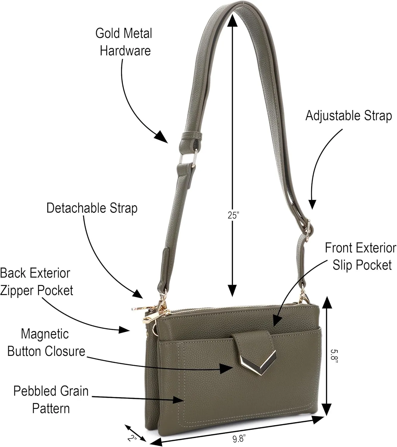 Stylish Multi-Compartment Crossbody Bag – Perfect for Travel, Work, Daily Use, with Adjustable Strap & Secure Storage